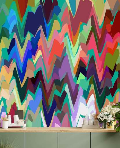 mural zigzag arcoíris