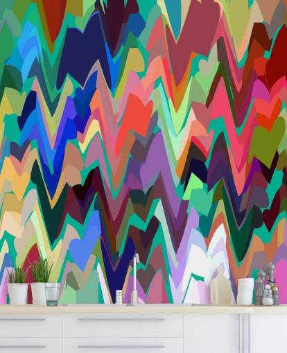 Rainbow Zigzag mural Rainbow Zigzag mural
