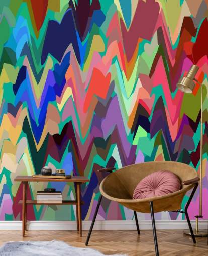 Rainbow Zigzag muurschildering
