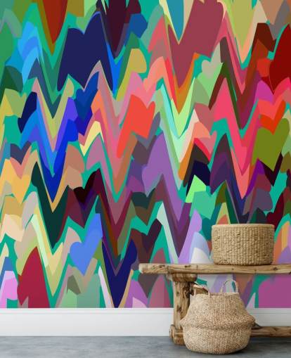 mural zigzag arcoíris mural zigzag arcoíris