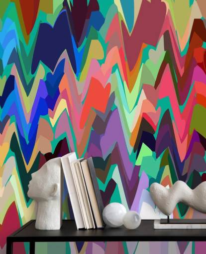 Rainbow Zigzag vægmaleri Rainbow Zigzag vægmaleri