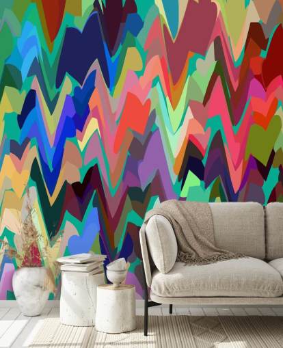 Rainbow Zigzag veggmaleri Rainbow Zigzag veggmaleri