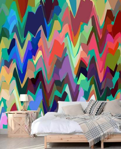 Rainbow Zigzag mural