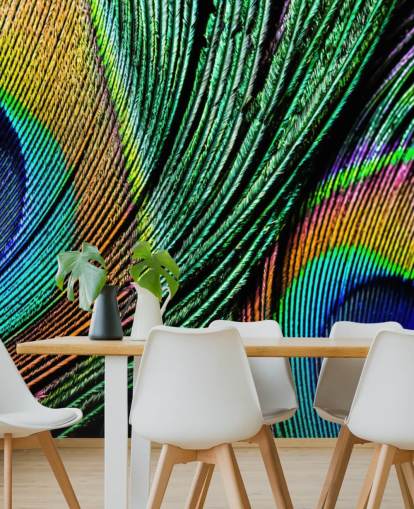 Papel pintado Plumas de pavo real 