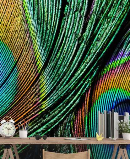 Papel pintado Plumas de pavo real 