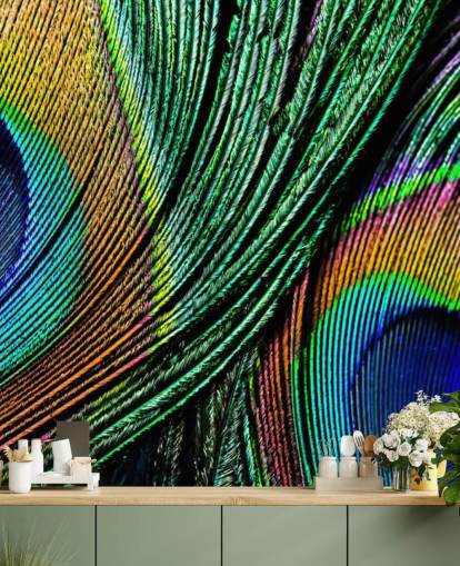 Peacock Feather Close Up Peacock Feather Wallpaper