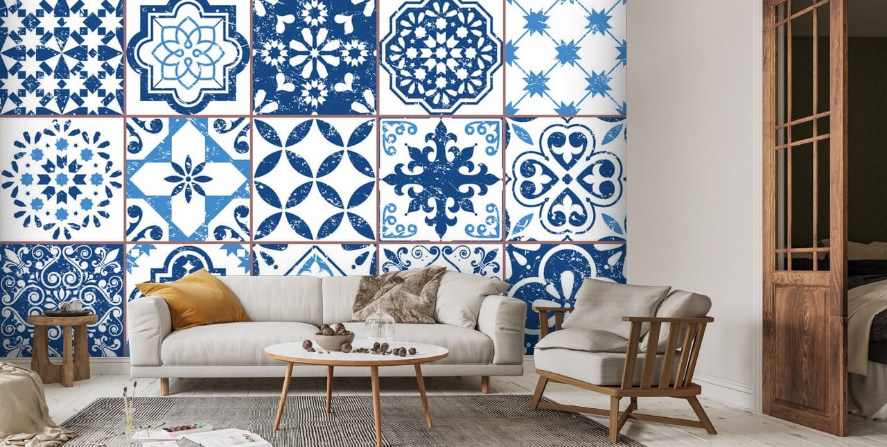 Non-Woven Tiles Design Wallpaper, For Home And Office