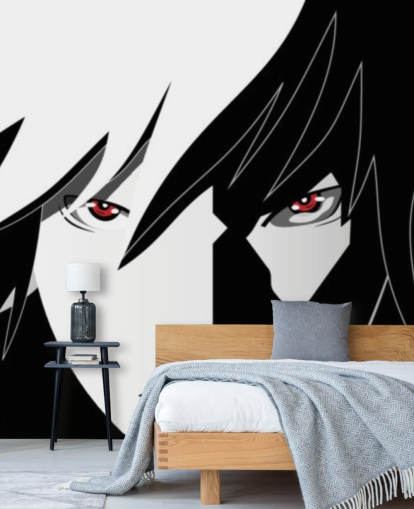 monochrome anime man face wallpaper