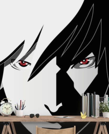 monochrome anime man face wallpaper