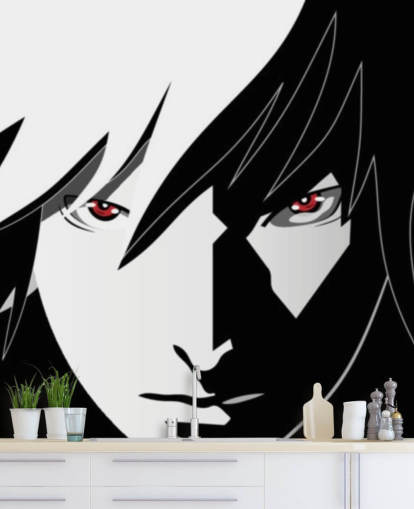 papel de parede monocromático anime man face papel de parede monocromático anime man face