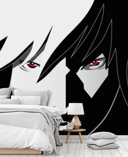 monokrom anime mand ansigt tapet