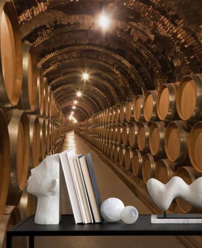 mural de papel pintado marrón personalizado para bodegas en 3D llamado Barrels de Vino en la Bodega para bodegas mural de papel pintado marrón personalizado para bodegas en 3D llamado Barrels de Vino en la Bodega para bodegas