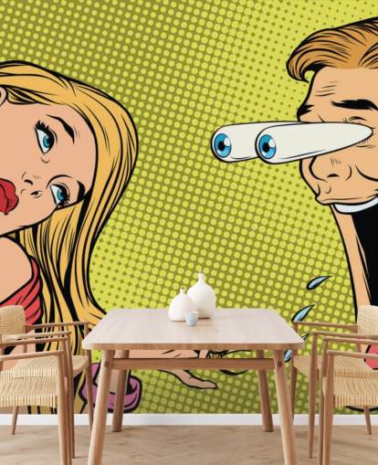 man drooling at woman oop art wallpaper man drooling at woman oop art wallpaper