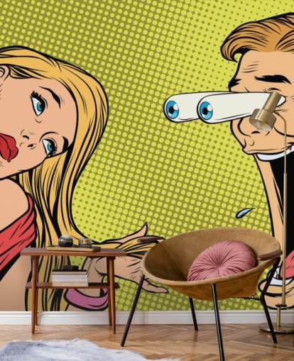 man drooling at woman oop art wallpaper man drooling at woman oop art wallpaper