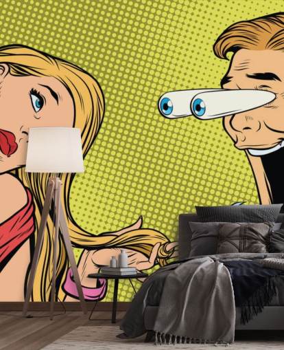 homme, baver, femme, pop art, fond d'écran homme, baver, femme, pop art, fond d'écran