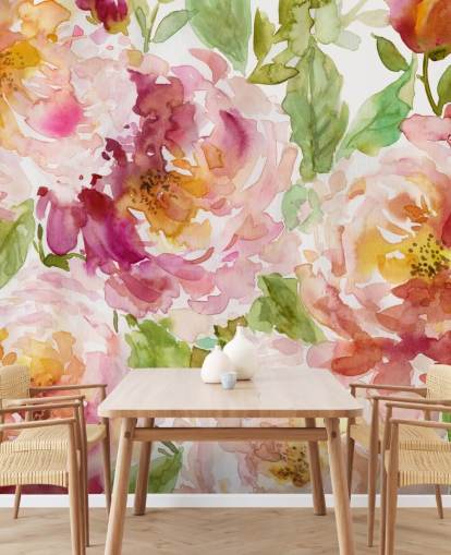 Fet og vakker Floral Bakgrunn Mural