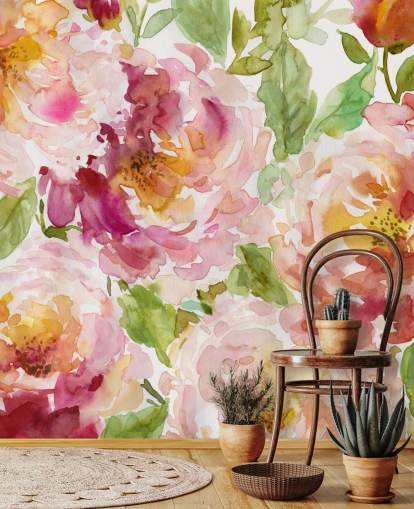 Fet og vakker Floral Bakgrunn Mural Fet og vakker Floral Bakgrunn Mural