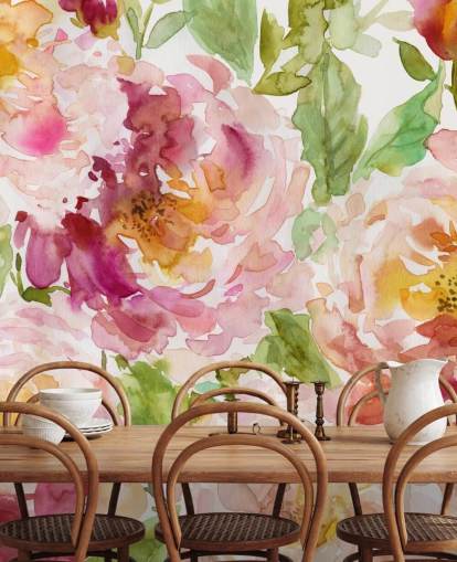 Djärv och vacker blommig tapet Väggmålning