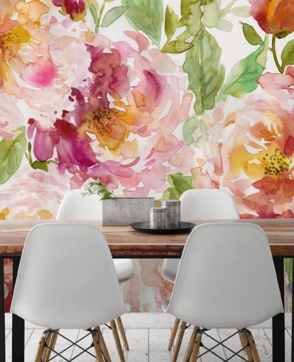 Papel de parede floral arrojado e bonito