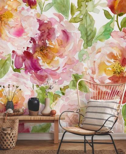 Papel pintado floral atrevido y hermoso