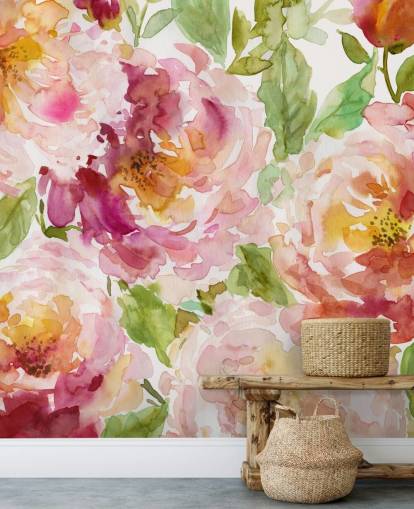 Papel de parede floral arrojado e bonito