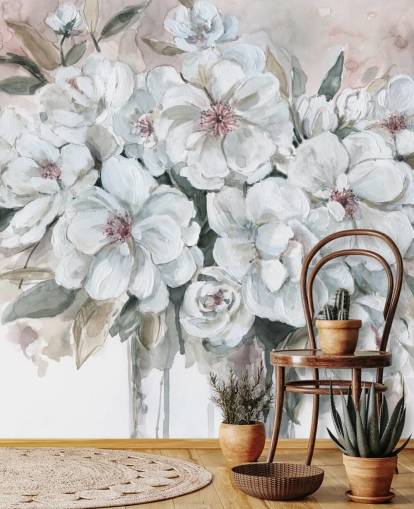 Blushing Bouquet Mural by Carol Robinson