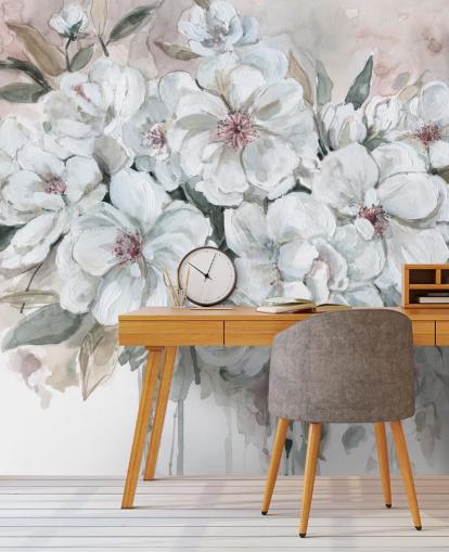 Blushing Bouquet Mural af Carol Robinson