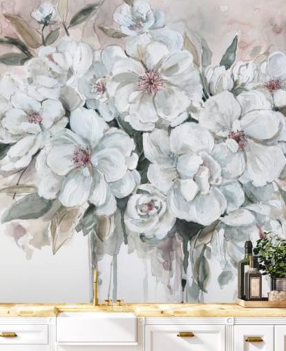 Blushing Bouquet Mural by Carol Robinson