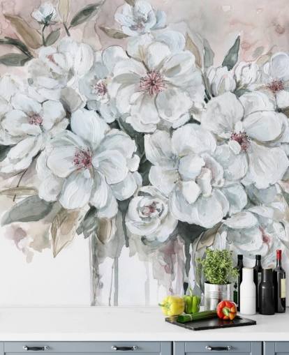 Murale Bouquet rougissant par Carol Robinson