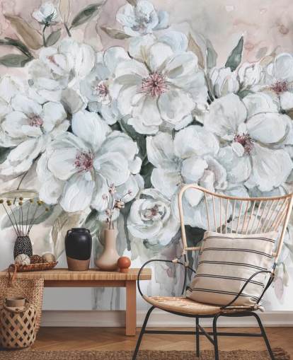 Blushing Bouquet Mural af Carol Robinson