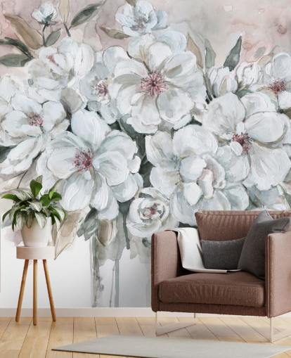 Blushing Bouquet Mural by Carol Robinson