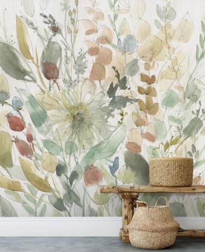 pastellimuokattava kukka-taustakuvamaalaus nimeltä Linen Wildflower, kirjoittanut Carol Robinson makuuhuoneisiin