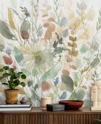 pastellimuokattava kukka-taustakuvamaalaus nimeltä Linen Wildflower, kirjoittanut Carol Robinson makuuhuoneisiin