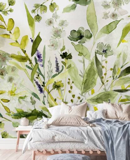 green customisable plant wallpaper mural called Olive Green Plants by Carol Robinson for kitchens green customisable plant wallpaper mural called Olive Green Plants by Carol Robinson for kitchens