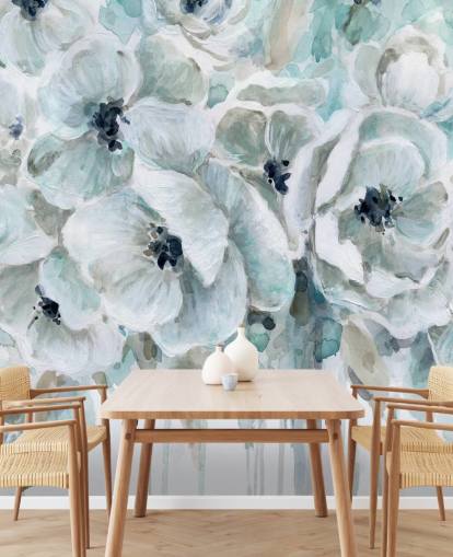 Teal Harmony 2 Wallpaper Mural by Carol Robinson