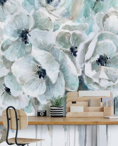 Teal Harmony 2 Wallpaper Mural by Carol Robinson