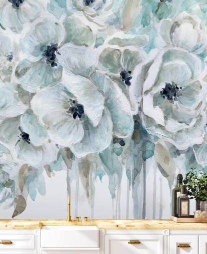 Carta da parati murale Teal Harmony 2 di Carol Robinson