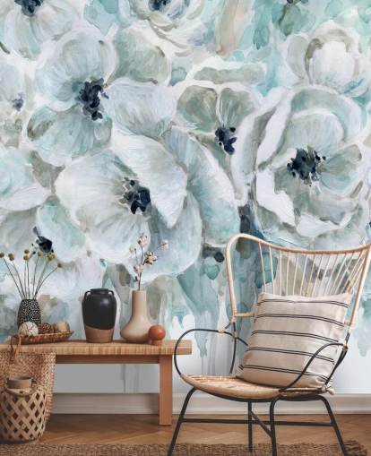 Teal Harmony 2 Bakgrunn Mural av Carol Robinson Teal Harmony 2 Bakgrunn Mural av Carol Robinson