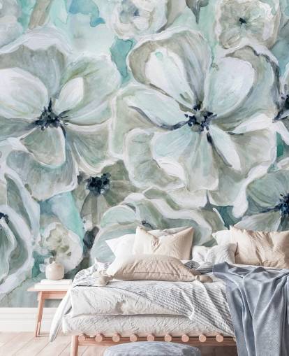 Teal Harmony Wallpaper Mural by Carol Robinson Teal Harmony Wallpaper Mural by Carol Robinson