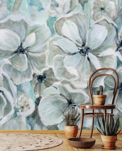 Teal Harmony Wallpaper Mural by Carol Robinson