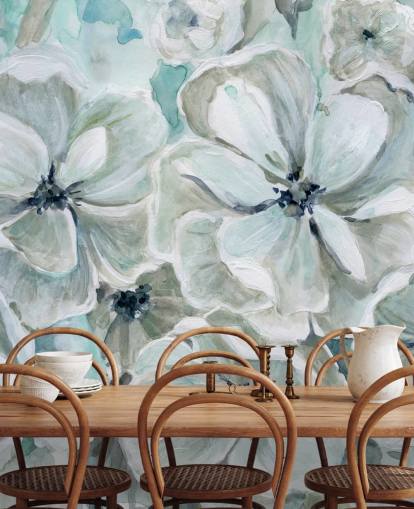 Teal Harmony Wallpaper Mural by Carol Robinson Teal Harmony Wallpaper Mural by Carol Robinson