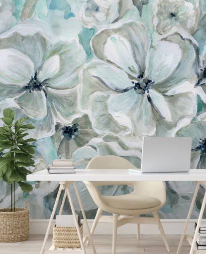 Teal Harmony Wallpaper Mural by Carol Robinson Teal Harmony Wallpaper Mural by Carol Robinson