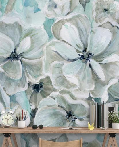 Papel pintado Armonía verde azulado de Carol Robinson