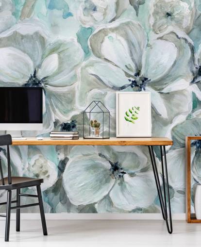 Carta da parati murale Teal Harmony di Carol Robinson