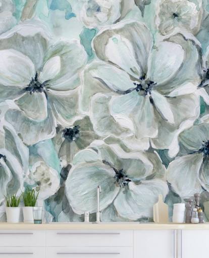 Papel pintado Armonía verde azulado de Carol Robinson