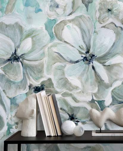 Papel pintado Armonía verde azulado de Carol Robinson