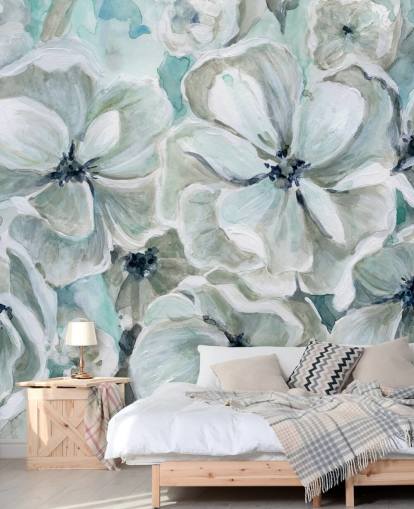 Teal Harmony Wallpaper Mural by Carol Robinson Teal Harmony Wallpaper Mural by Carol Robinson