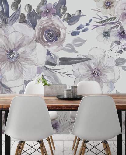 Papel Pintado Flores Moradas de Carol Robinson Papel Pintado Flores Moradas de Carol Robinson