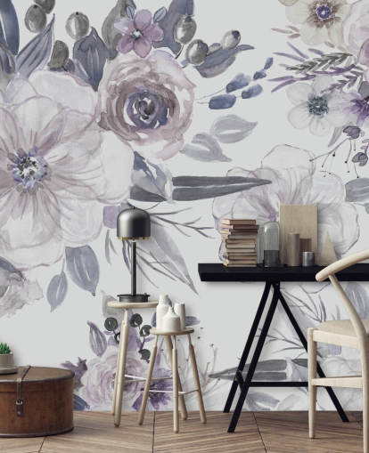 Purple Flowers Behang van Carol Robinson