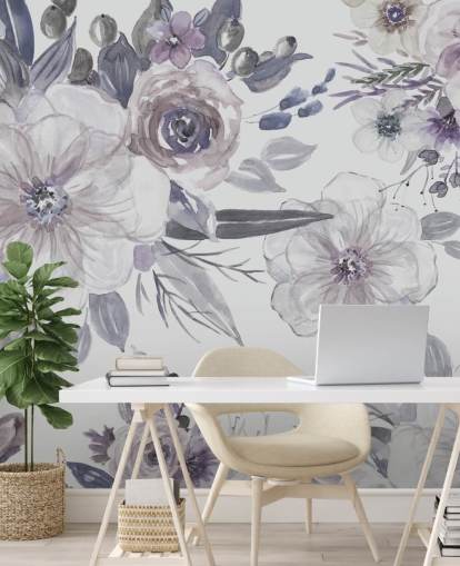Purple Flowers Wallpaper by Carol Robinson